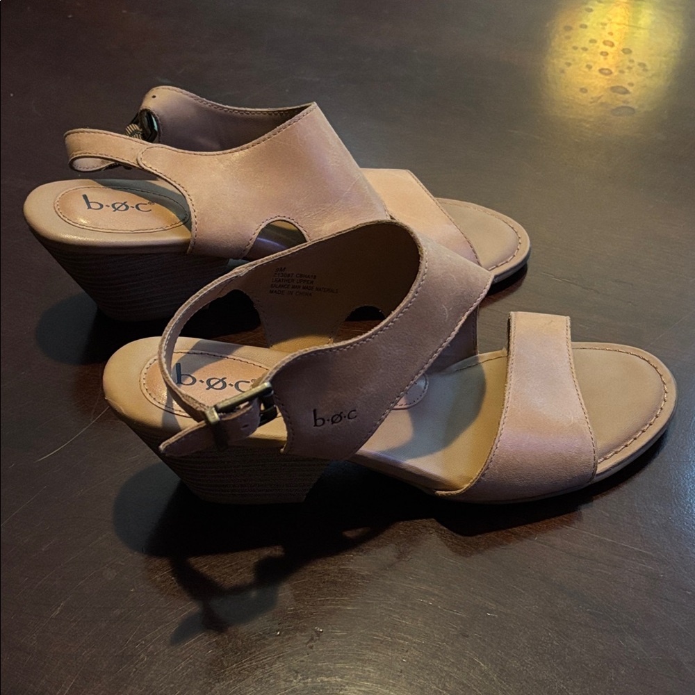 BOC Beige Wedge Sandals